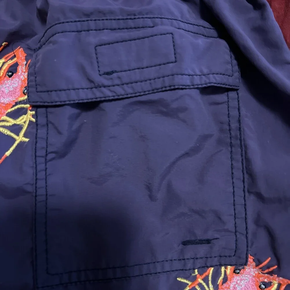 Les Canebiers Swim Shorts Mens 3XL Purple Embroidered Lobsters